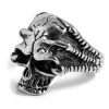 SteelCZ Bague En Acier Tête De Mort Aztèque 22