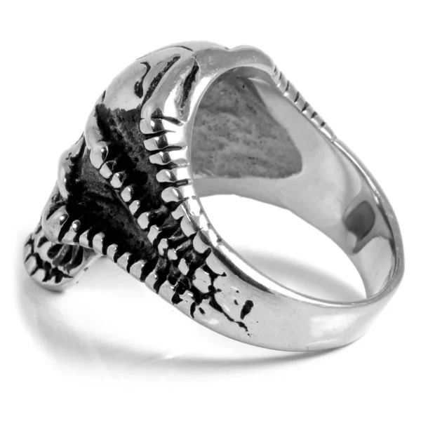 SteelCZ Bague En Acier Tête De Mort Aztèque 3