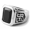 Fort Tempus Bague En Acier Dynastie Noire 22