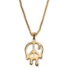 Otsu Fahrenheit | Collier à Pendentif En Métal Doré Peace & Love 19