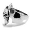 SteelCZ Bague En Acier Tête De Mort Batsword 20
