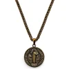 Lucleon Sanctus | Collier Doré Vintage Avec Médaille De Saint-Benoît 22