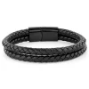 Fort Tempus Bracelet Tressé Noir Double épaisseur 20
