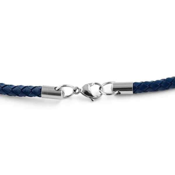 Collin Rowe Collier En Cuir Bleu électrique Tressé 5mm 6