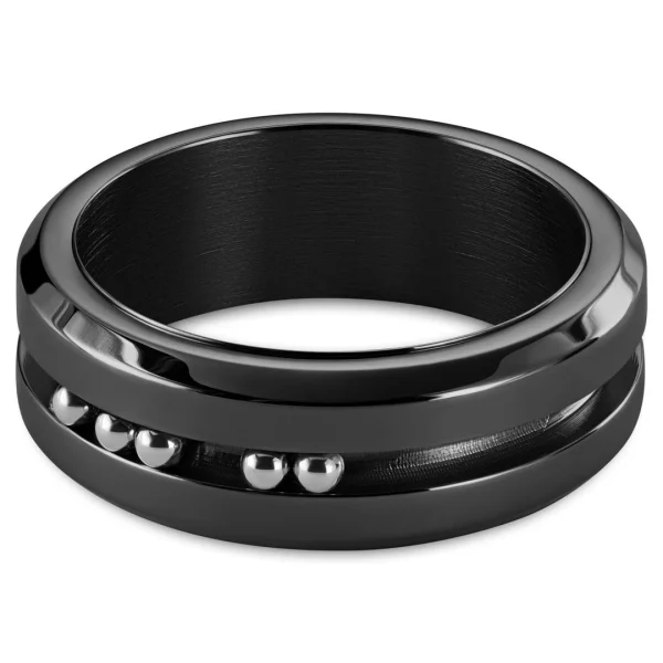 Seizmont Tigris | Anneau Noir Avec Billes Mobiles – 8 Mm 3