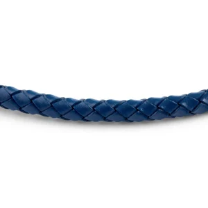 Collin Rowe Collier En Cuir Bleu électrique Tressé 5mm 10