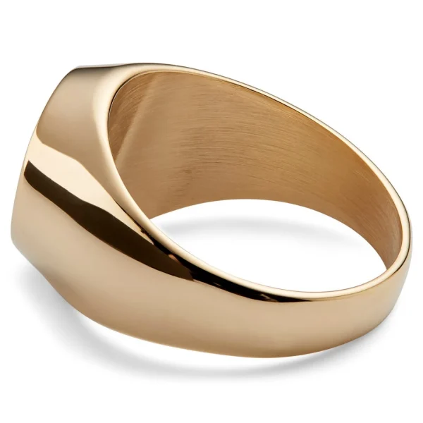 Lucleon Bague Dorée Avec Pierre Onyx Law 4