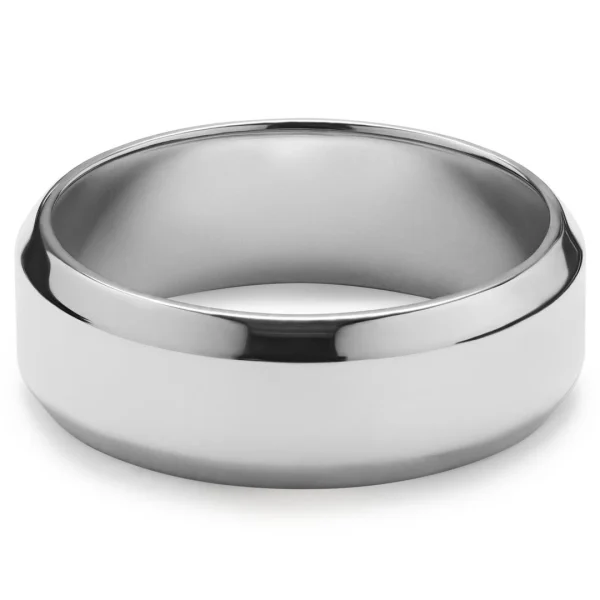 Lucleon Ferrum | Anneau à Bords Biseautés En Acier Inoxydable Argenté Poli – 8 Mm 6