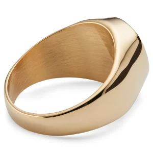 Lucleon Bague Dorée Avec Pierre Onyx Law 10
