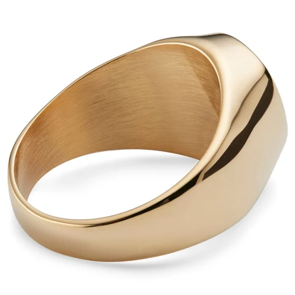 Lucleon Bague Dorée Avec Pierre Onyx Law 3