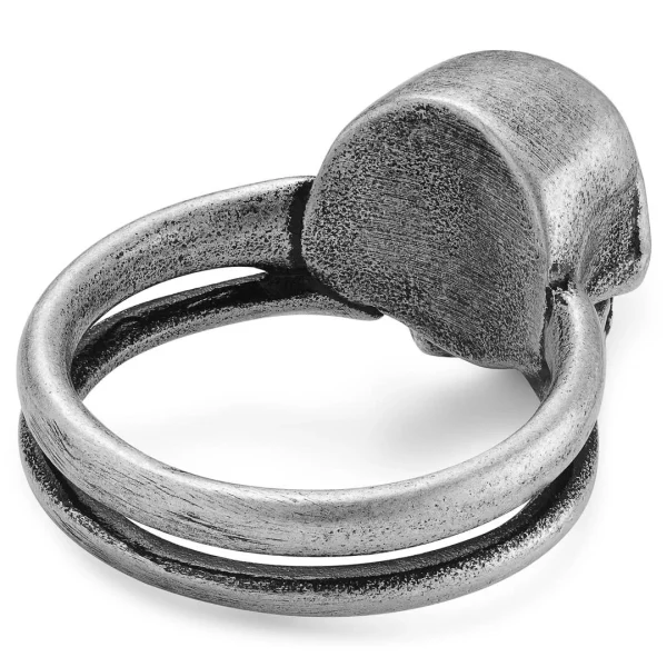 Lucleon Aspero | Bague Avec Crâne En Acier Inoxydable Argenté 4
