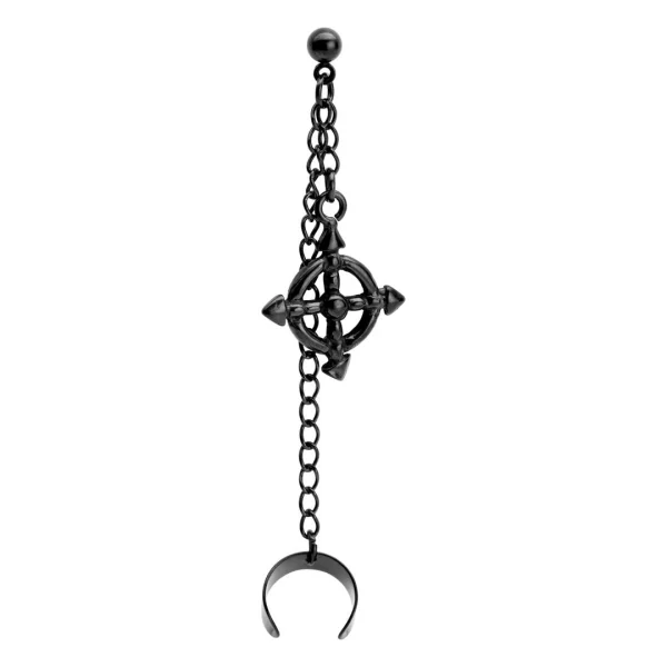 Fort Tempus Boucle D’oreille Gouvernail De Bateau Avec Manchette Et Chaîne 6