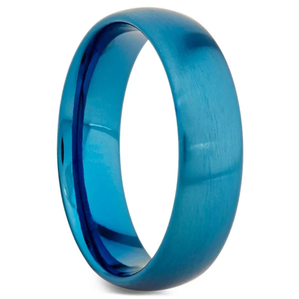 Fort Tempus Anneau En Acier Bleu Brossé 1