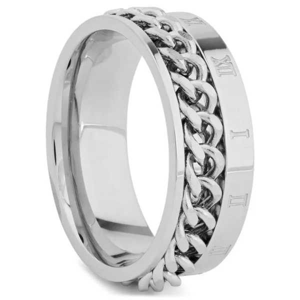Lucleon Bague à Chaîne Romaine Argentée 1