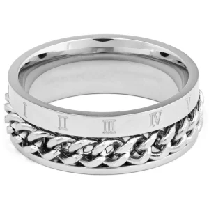 Lucleon Bague à Chaîne Romaine Argentée 10
