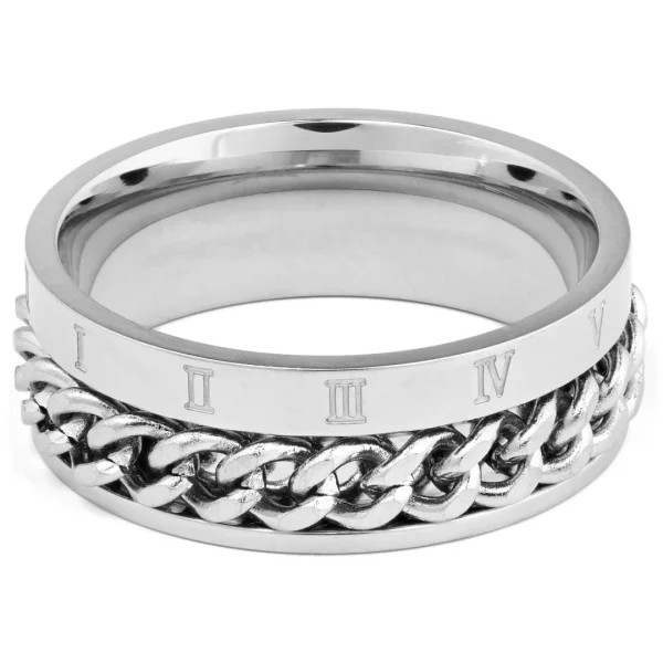 Lucleon Bague à Chaîne Romaine Argentée 3