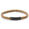 Lucleon Bracelet En Cuir Marron Clair Et Noir 17