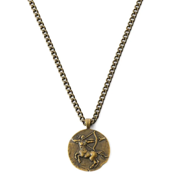 Lucleon Astro | Collier En Acier Doré Avec Signe Astrologique Du Sagittaire 1