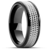 Lucleon Hyperan | Anneau Noir En Titane Avec Motif Diamant Argenté – 8 Mm 10