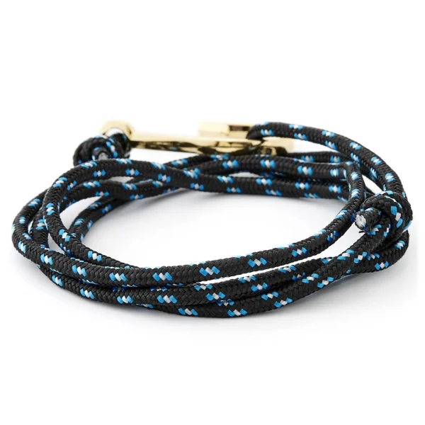 Tailor Toki Bracelet L’hamecon Doré à Cordon Noir, Blanc Et Bleu 4