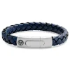 Lucleon Bracelet Bolo Massif En Cuir Bleu Uni 22
