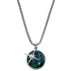 Arkai Atlas | Collier Argenté à Pendentif étoile Polaire Et Pierre D’azurite Et Malachite 22