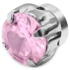 Lucleon Boucle D’oreille Magnétique à Cristal Rose 6mm 7