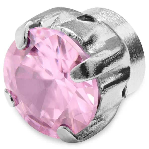 Lucleon Boucle D’oreille Magnétique à Cristal Rose 6mm 1