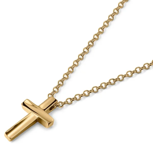 Lucleon Collier à Croix Incurvée – Couleur Or 3