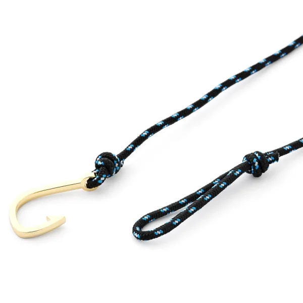 Tailor Toki Bracelet L’hamecon Doré à Cordon Noir, Blanc Et Bleu 3