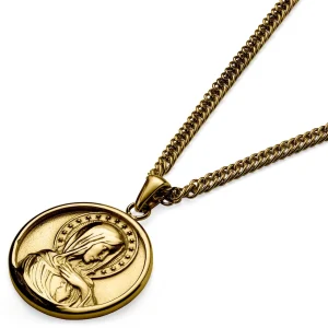 Lucleon Sanctus | Collier En Métal Doré à L’effigie De La Vierge Marie 14