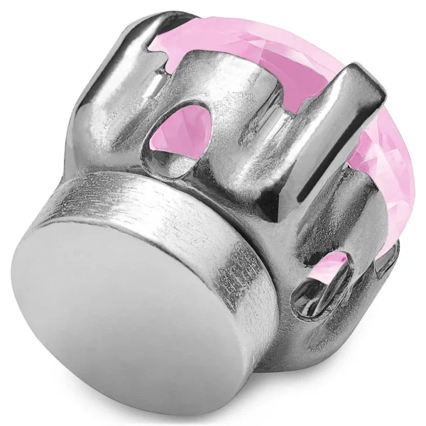 Lucleon Boucle D’oreille Magnétique à Cristal Rose 6mm 4