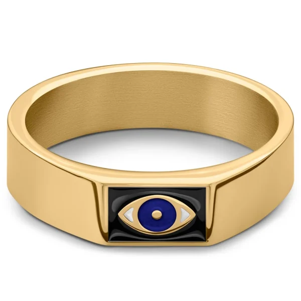 Waykins Evil Eye | Chevalière Carrée Dorée 3