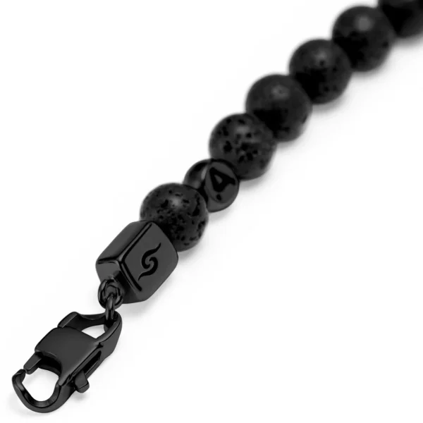 Arkai Bracelets Rico En Pierre De Lave Noire Et Pendentif Crâne En Onyx 7