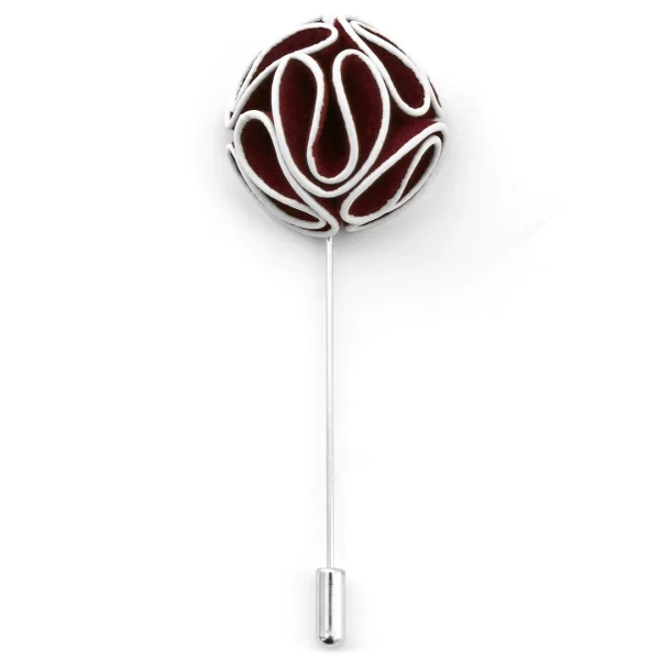 Warren Asher Boutonnière à Fleur Marron-rouge 1