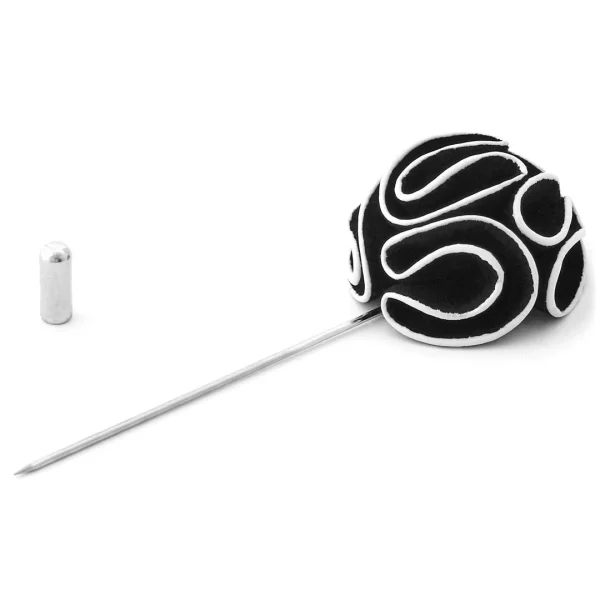 Warren Asher Boutonnière à Fleur Camélia Noire 3