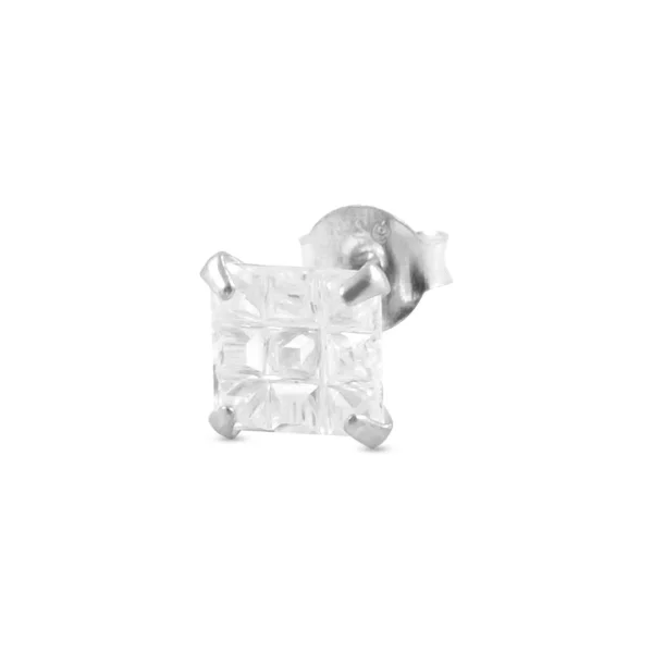 Fort Tempus Boucle D’oreille Zircone Carrée à Facettes – 6 Mm 1