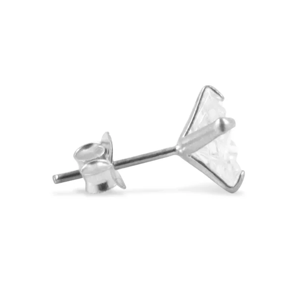 Fort Tempus Boucle D’oreille Zircone Carrée à Facettes – 6 Mm 3