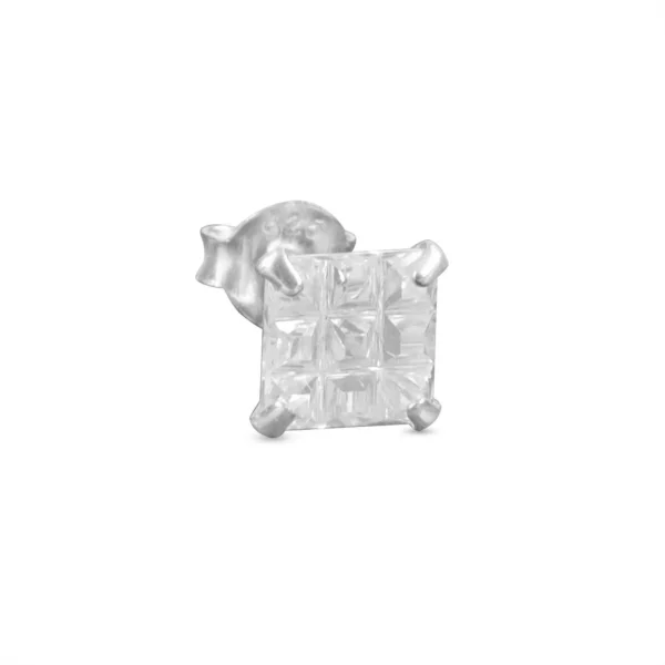 Fort Tempus Boucle D’oreille Zircone Carrée à Facettes – 6 Mm 4