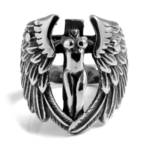 SteelCZ Anneau Chevalière En Acier Détail Femme Sans Tête 3