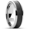 Lucleon Hyperan | Anneau Argenté En Titane Avec Motif Diamant Noir – 8 Mm 11