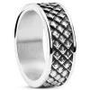 Moody Mason Bague Noire Et Acier à écailles De Dragon 22
