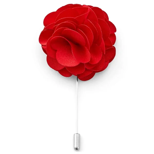 Warren Asher Luxueuse Broche Pour Homme à Fleur Rouge Intense 1