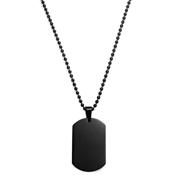 Lucleon Collier à Plaque D’identité Noire 1