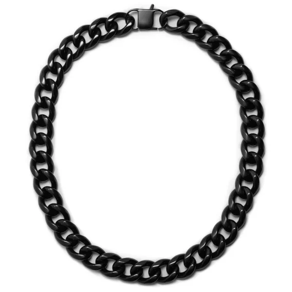 Lucleon Collier à Maillons En Acier Noir 18 Mm 3