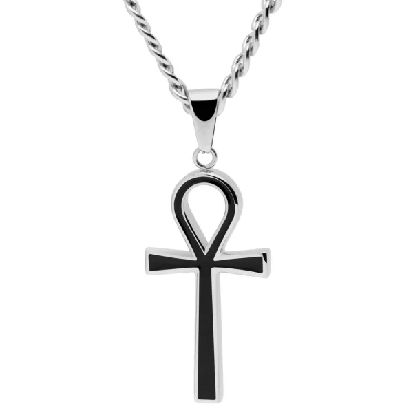 Lucleon Collier Argenté Avec Pendentif Ankh 1