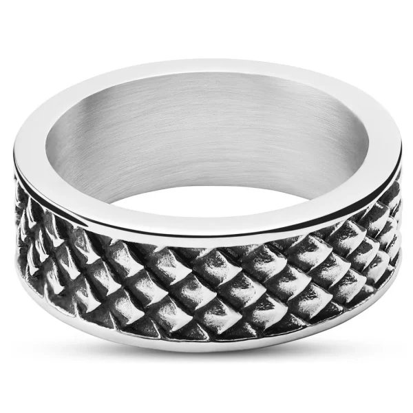 Moody Mason Bague Noire Et Acier à écailles De Dragon 3