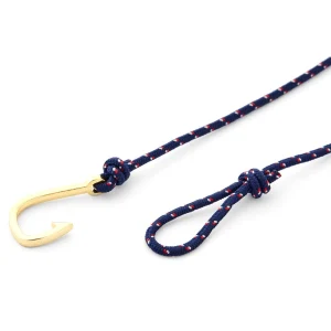 Tailor Toki Bracelet L’hameçon Doré à Cordon Bleu Marine, Blanc Et Rouge 7