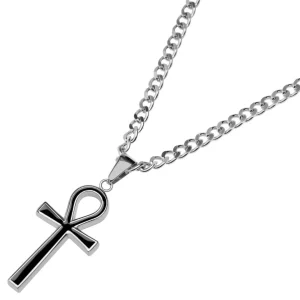 Lucleon Collier Argenté Avec Pendentif Ankh 14