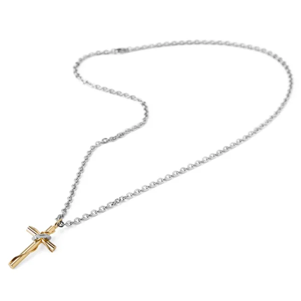 Fort Tempus Collier à Pendentif En Croix Dorée Avec Halo 6